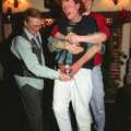 Wavy gets a bottle stuffed down his pants, New Year's Eve at the Swan Inn, Brome, Suffolk - 31st December 1994