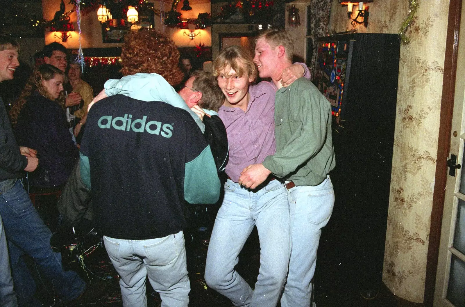 Wavy, Jimmy and Mikey, from New Year's Eve at the Swan Inn, Brome, Suffolk - 31st December 1994