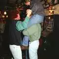 Paul gets a piggy back, New Year's Eve at the Swan Inn, Brome, Suffolk - 31st December 1994