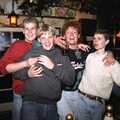 Bill, Paul, Wavy and 'ninja' Jon, New Year's Eve at the Swan Inn, Brome, Suffolk - 31st December 1994
