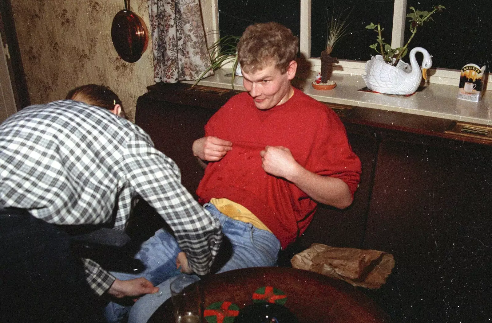 Bill's wet himself a bit, from New Year's Eve at the Swan Inn, Brome, Suffolk - 31st December 1994