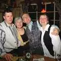 Barry, Spammy, John Willy and Davina, New Year's Eve at the Swan Inn, Brome, Suffolk - 31st December 1994