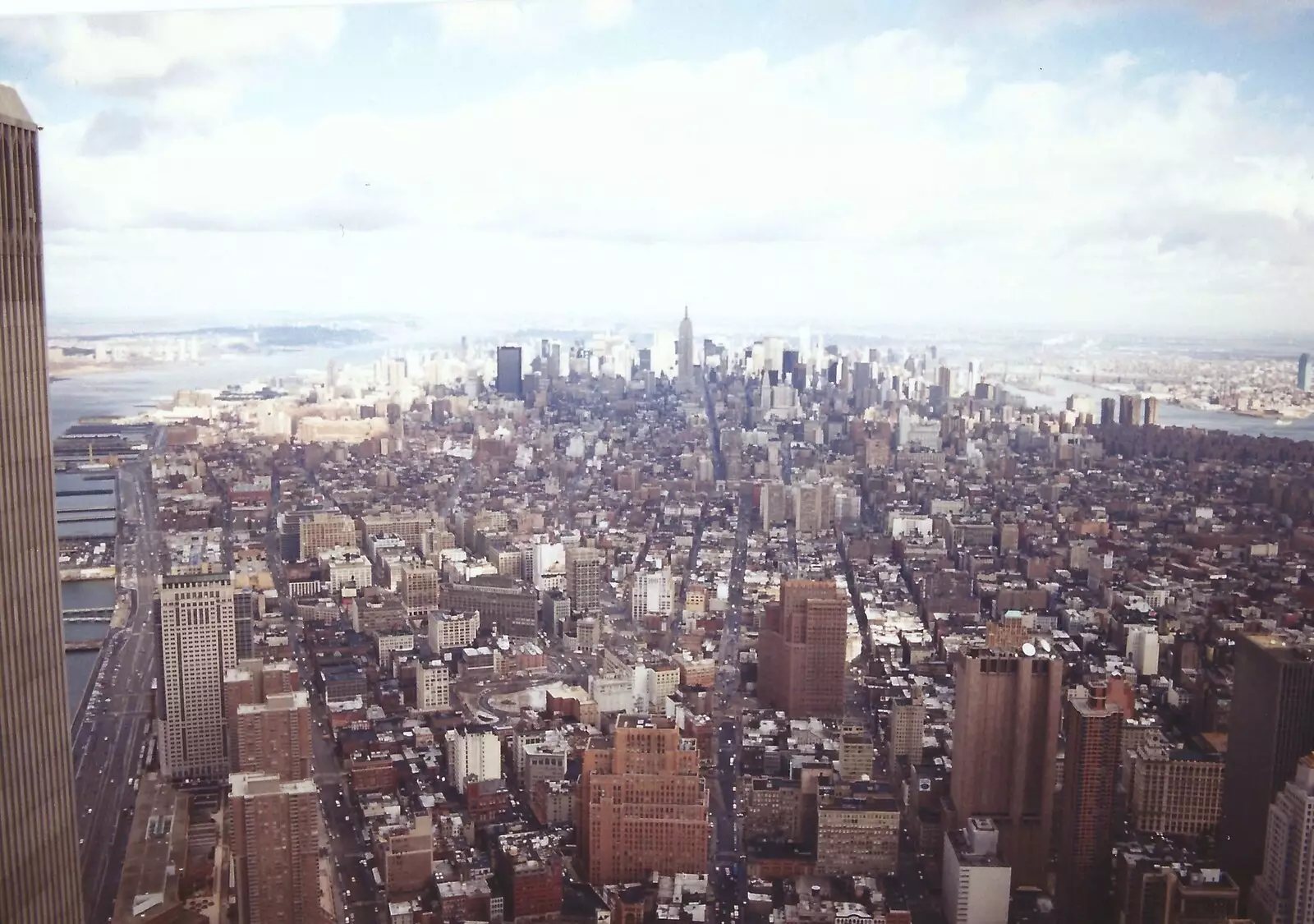 Looking up to the Empire State from the South Tower, from A Trip to New York, New York, USA - 11th March 1995