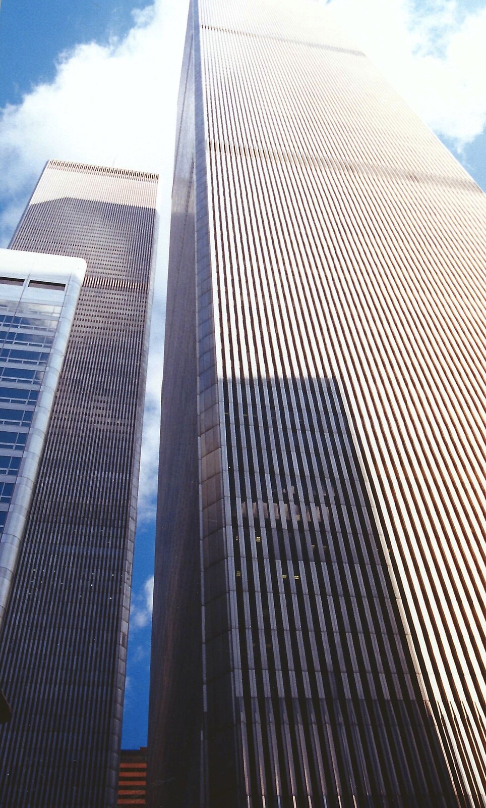 A view from the ground of the Twin Towers from A Trip to New York, New York, USA - 11th March 1995