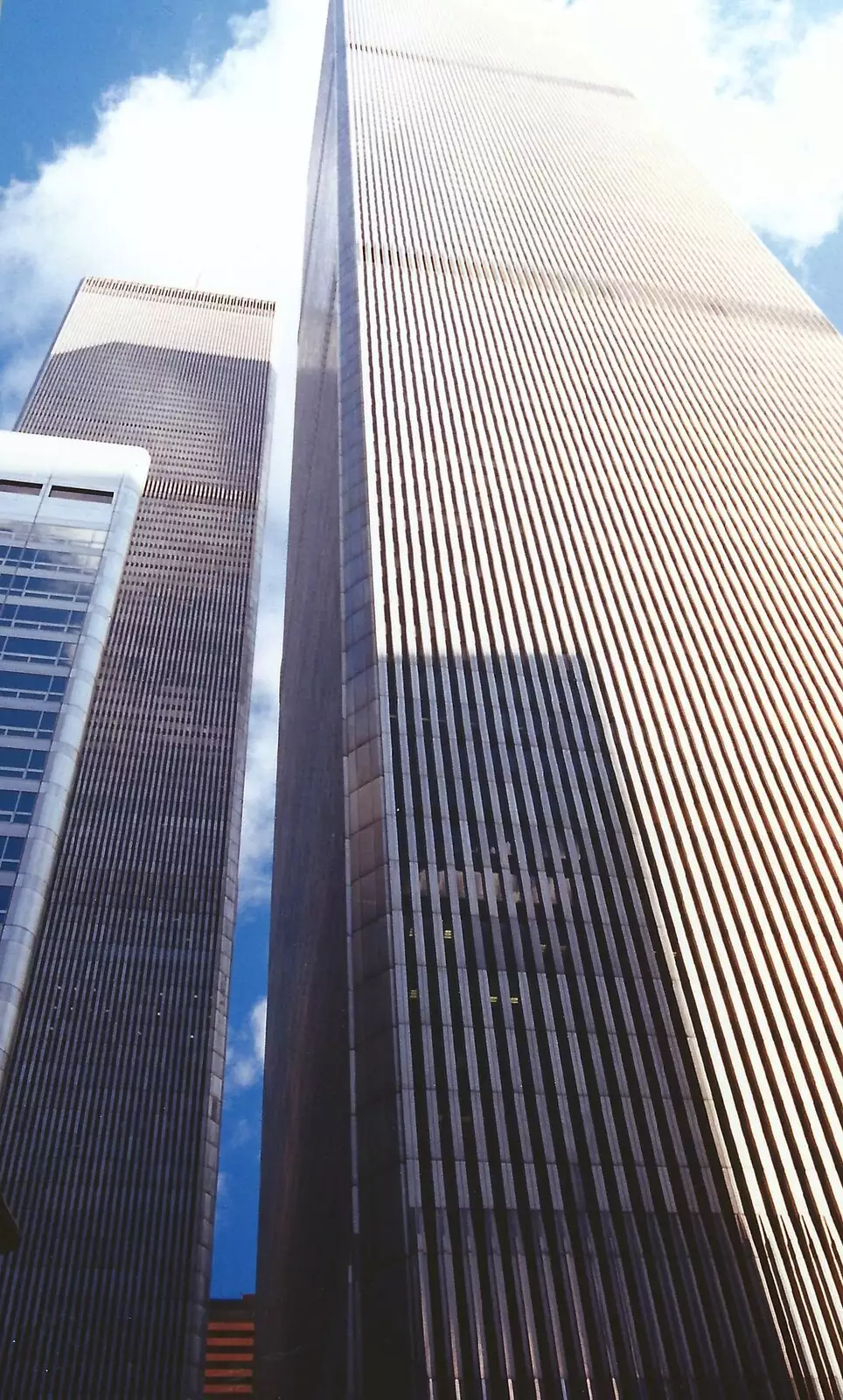 A view from the ground of the Twin Towers, from A Trip to New York, New York, USA - 11th March 1995