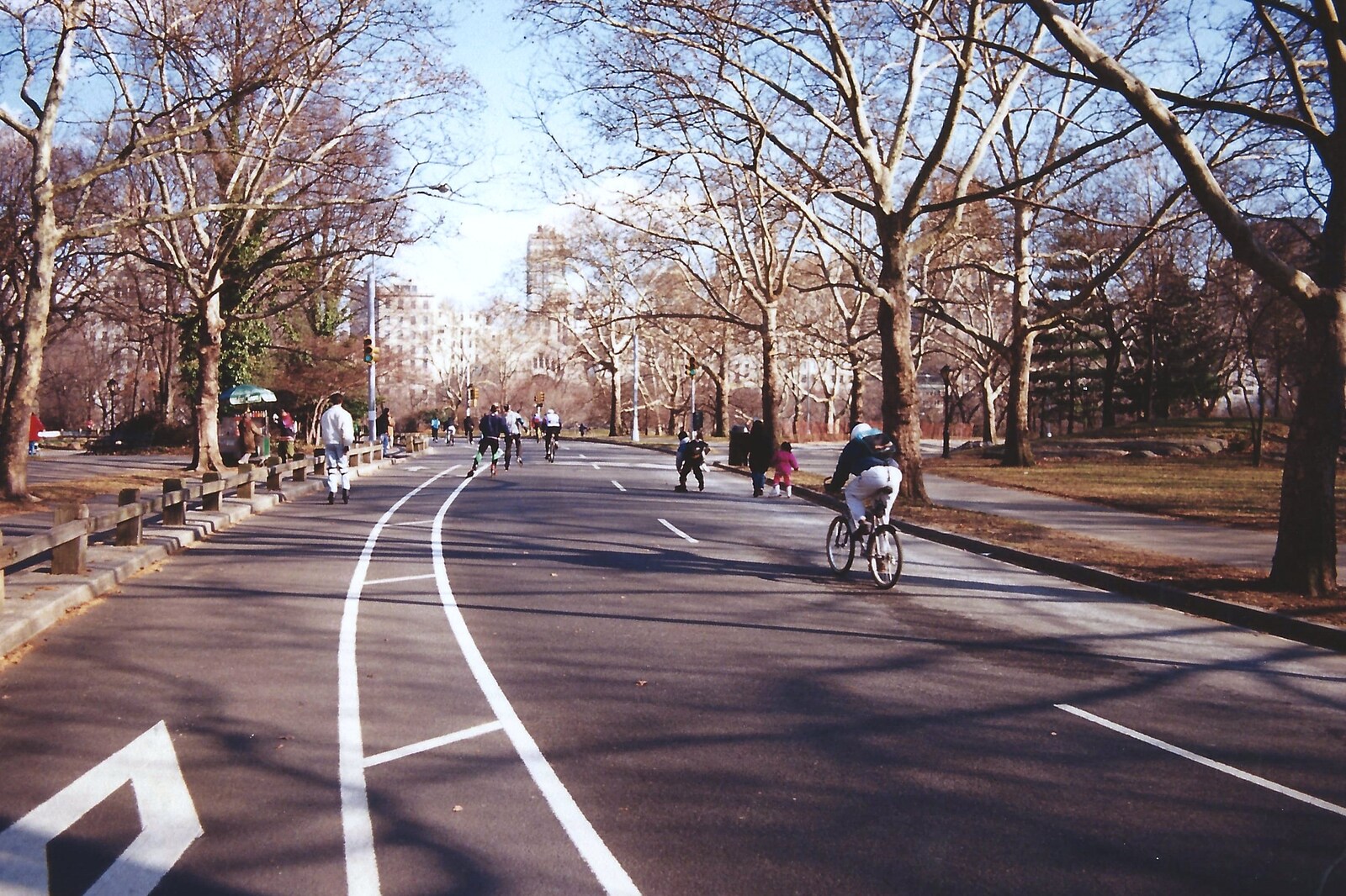 Cyclists and roller-bladers in Central Park from A Trip to New York, New York, USA - 11th March 1995