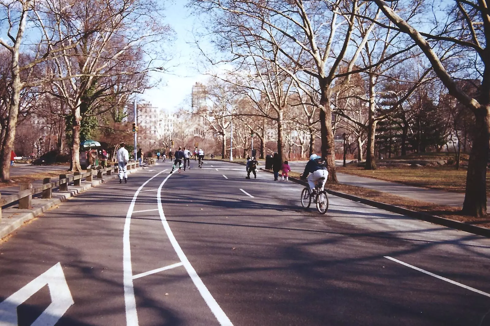 Cyclists and roller-bladers in Central Park, from A Trip to New York, New York, USA - 11th March 1995