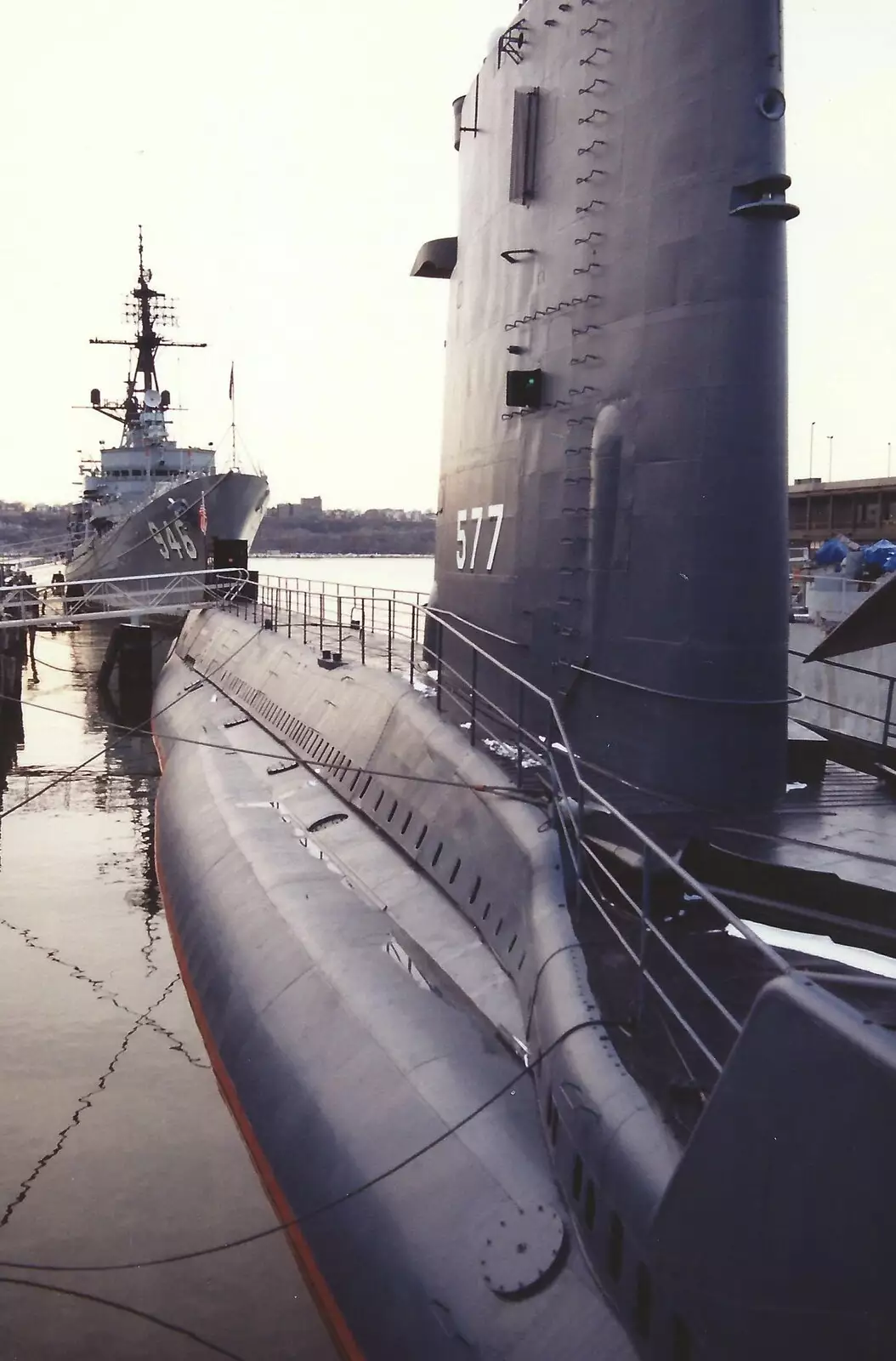 The USS Growler with USS Edson in the background, from A Trip to New York, New York, USA - 11th March 1995