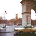 An old-school yellow cab in Washington Square, A Trip to New York, New York, USA - 11th March 1995