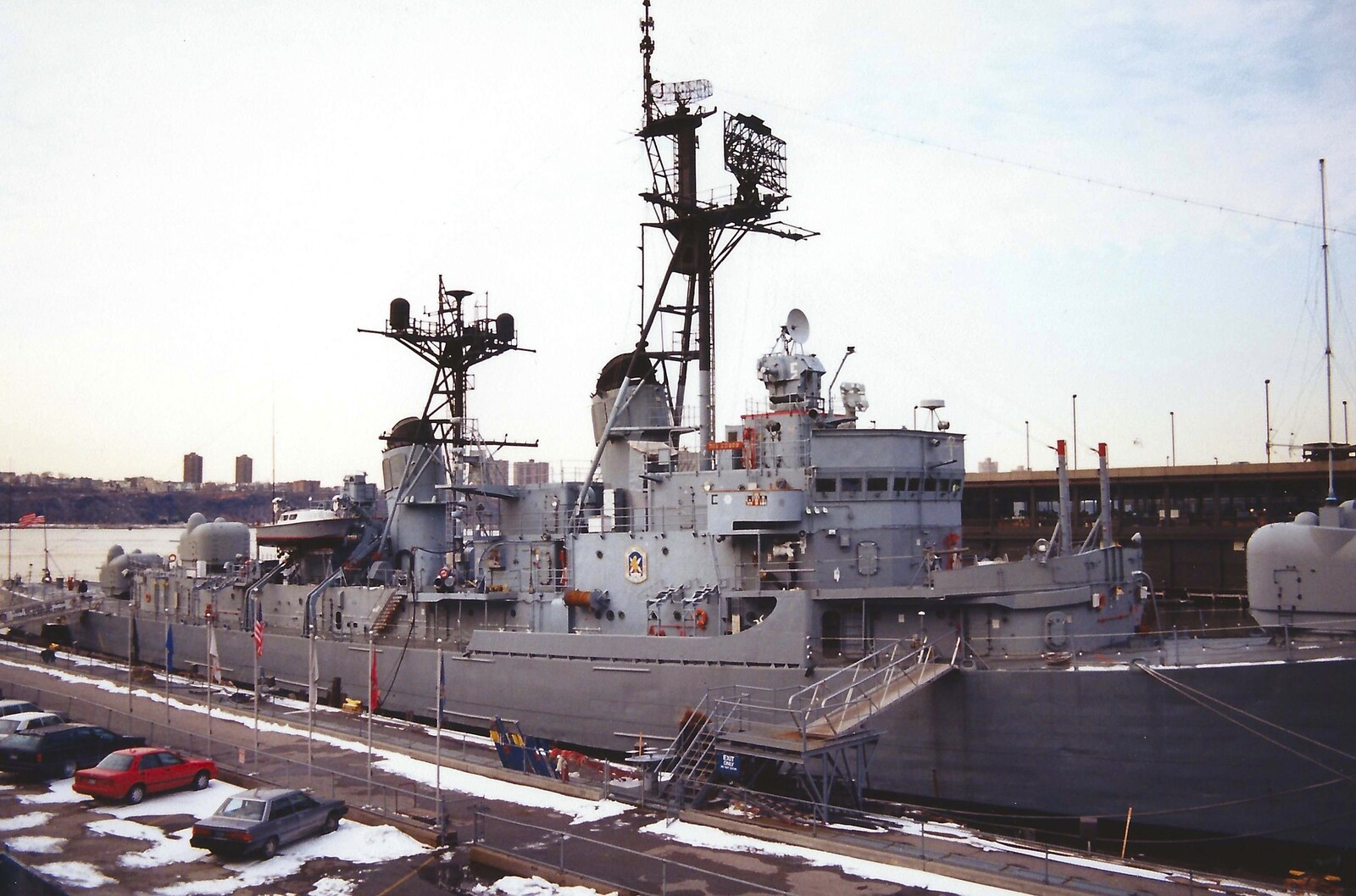 A Trip to New York, New York, USA - 11th March 1995: The USS Edson tied up by the Intrepid