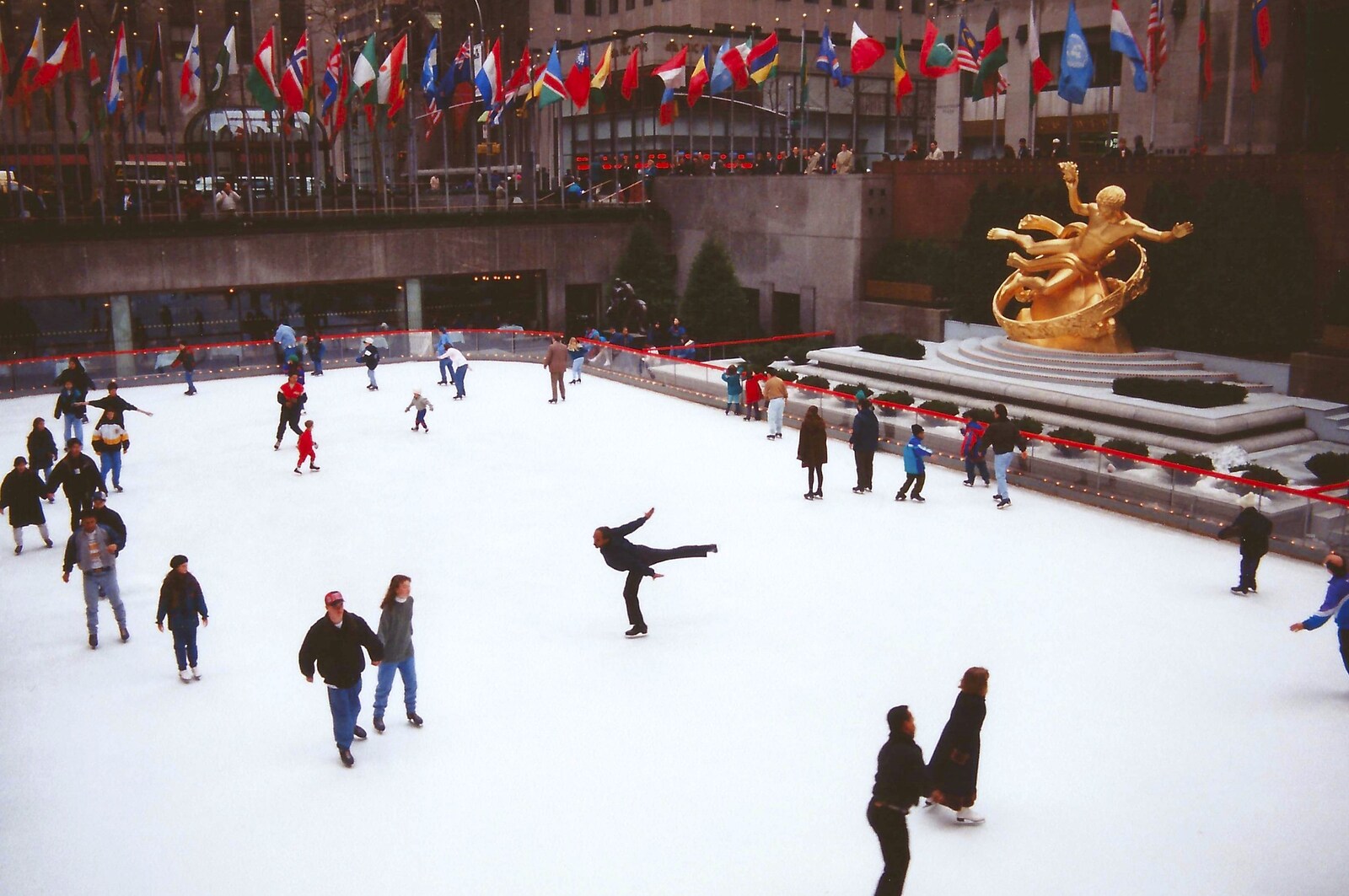 Ice-skating at the Rockerfeller Plaza from A Trip to New York, New York, USA - 11th March 1995