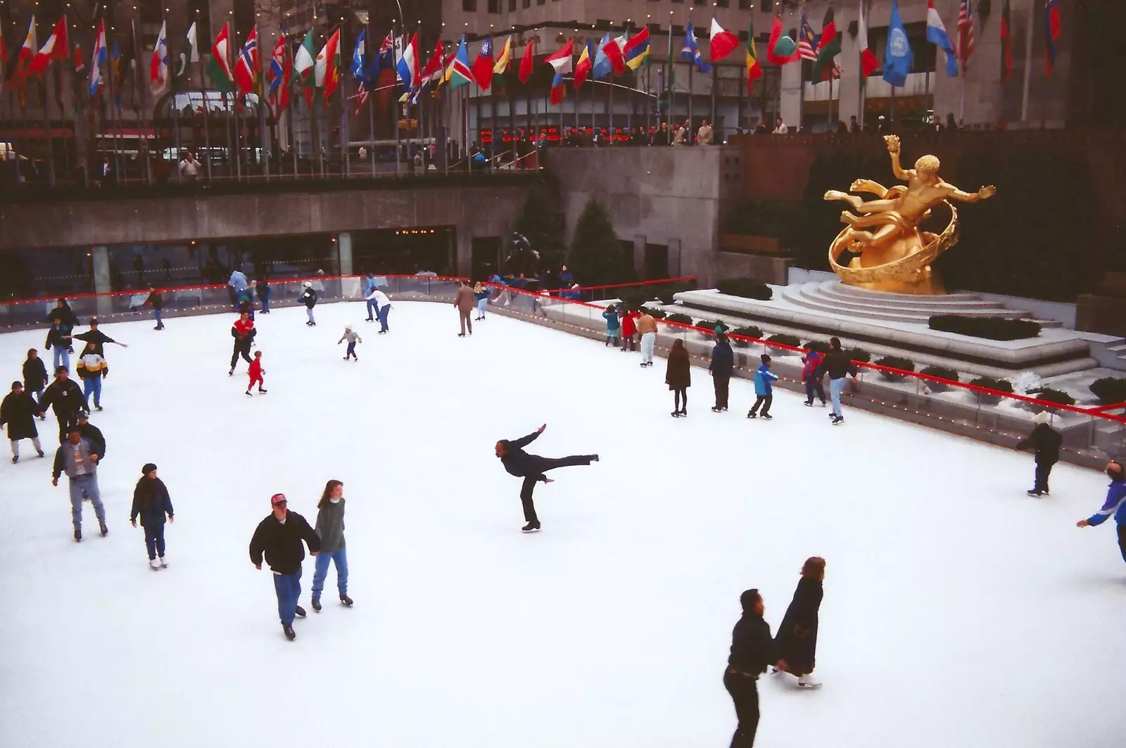 Ice-skating at the Rockerfeller Plaza, from A Trip to New York, New York, USA - 11th March 1995