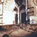 Sean on the steps of St. John's in Harlem, A Trip to New York, New York, USA - 11th March 1995
