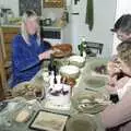 Sue gets some more potatoes, Lunch and Dinner at Mad Sue's, Stuston, Suffolk - 30th March 1995