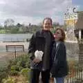 Phil and Lolly by the town sign in Diss, A Phil and Sean Weekend, and Bedroom Building, Brome, Norwich and Southwold - 18th April 1995