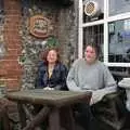 Lolly and Georgina outside the Adam and Eve, A Phil and Sean Weekend, and Bedroom Building, Brome, Norwich and Southwold - 18th April 1995