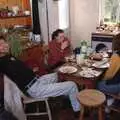 Sean leans back at breakfast, A Phil and Sean Weekend, and Bedroom Building, Brome, Norwich and Southwold - 18th April 1995