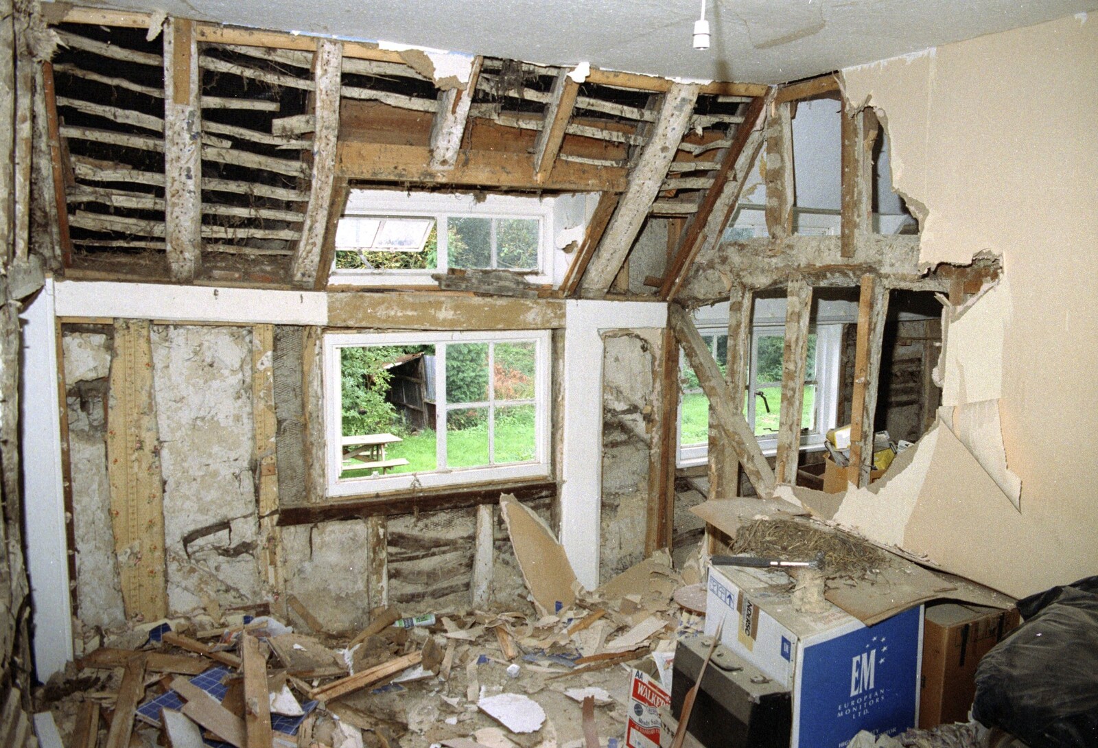 The bedroom is started on from Bedroom Demolition, Brome, Suffolk - 15th May 1995