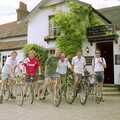 The cycling gang outside the Trowel and Hammer, The First-Ever BSCC Sponsored Ride, Suffolk - 2nd June 1995