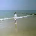 Caroline tests the waters at Cromer, Grandmother, Neil and Caroline Visit, Brome and Orford, Suffolk - 24th July 1995