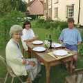 G, Caroline and Neil prepare for dinner, Grandmother, Neil and Caroline Visit, Brome and Orford, Suffolk - 24th July 1995