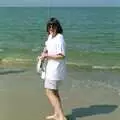 Caroline on the beach, Grandmother, Neil and Caroline Visit, Brome and Orford, Suffolk - 24th July 1995