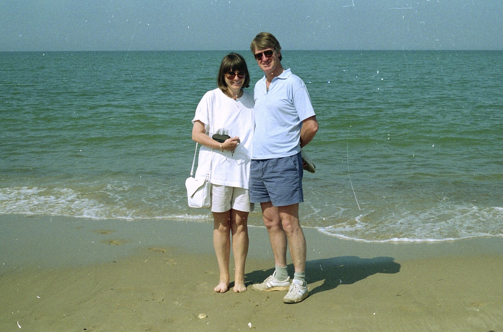 Grandmother, Neil and Caroline Visit, Brome and Orford, Suffolk - 24th July 1995: Caroline and Neil at Cromer