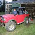 Corky drives the Daihatsu out of the garage, Off-roading with Geoff and Brenda, Stuston and Elsewhere, Suffolk - 15th September 1995