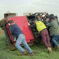 Brenda's tipped the Daihatsu over, Off-roading with Geoff and Brenda, Stuston and Elsewhere, Suffolk - 15th September 1995