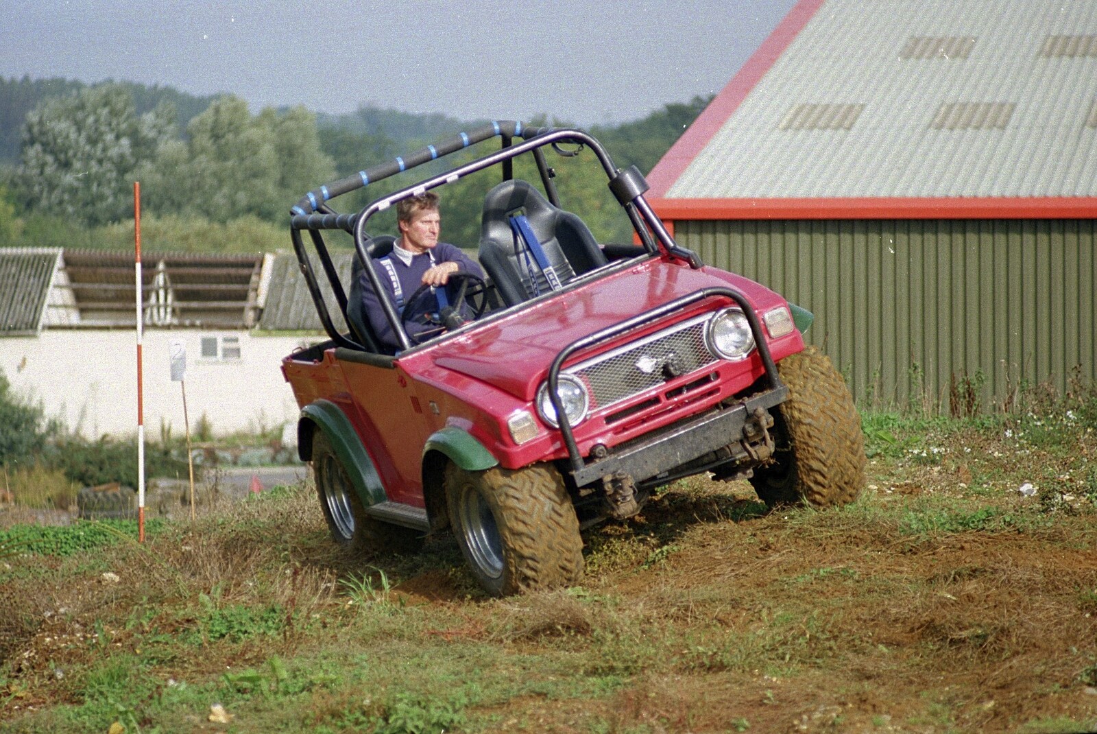 Geoff concentrates as he drives around from Off-roading with Geoff and Brenda, Stuston and Elsewhere, Suffolk - 15th September 1995