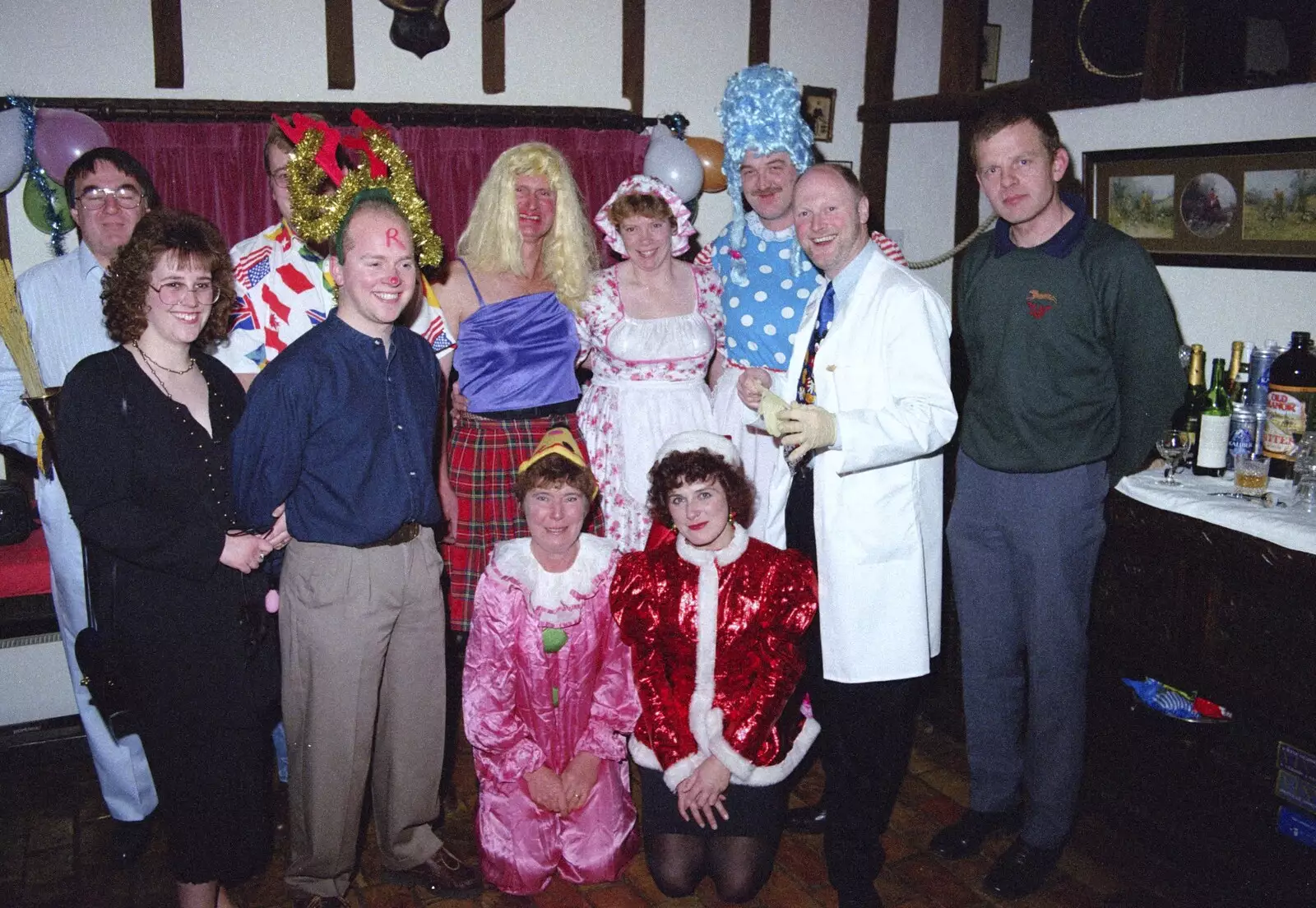 A party group photo, from Geoff's Birthday, Stuston, Suffolk - 18th December 1995