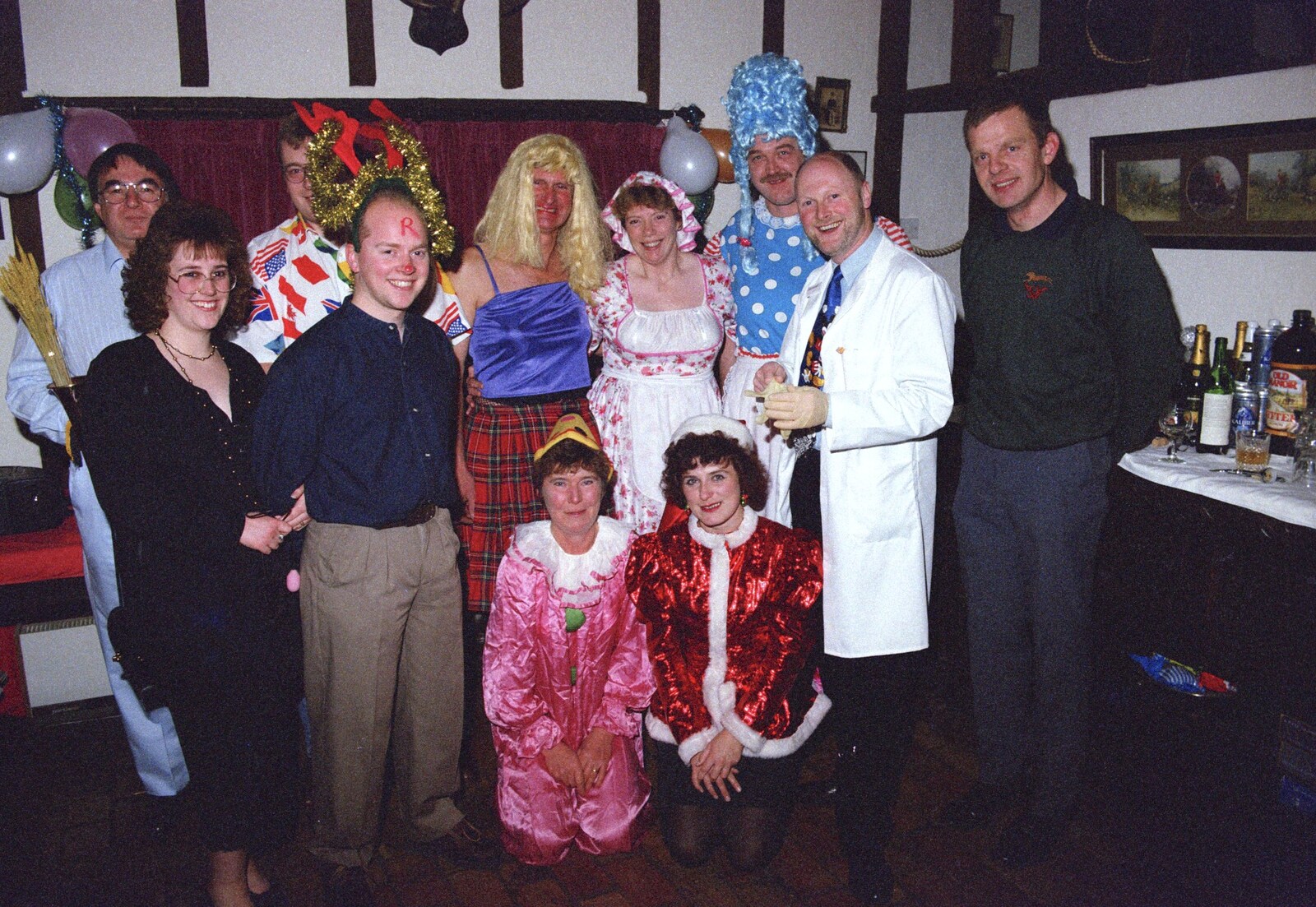 A group photo from Geoff's Birthday, Stuston, Suffolk - 18th December 1995