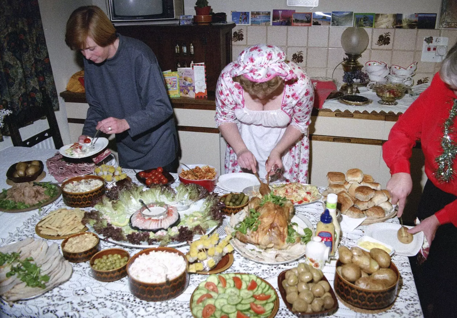 Elteb Griffin gets stuck in, from Geoff's Birthday, Stuston, Suffolk - 18th December 1995