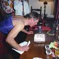 Geoff blows out the birthday candles, Geoff's Birthday, Stuston, Suffolk - 18th December 1995