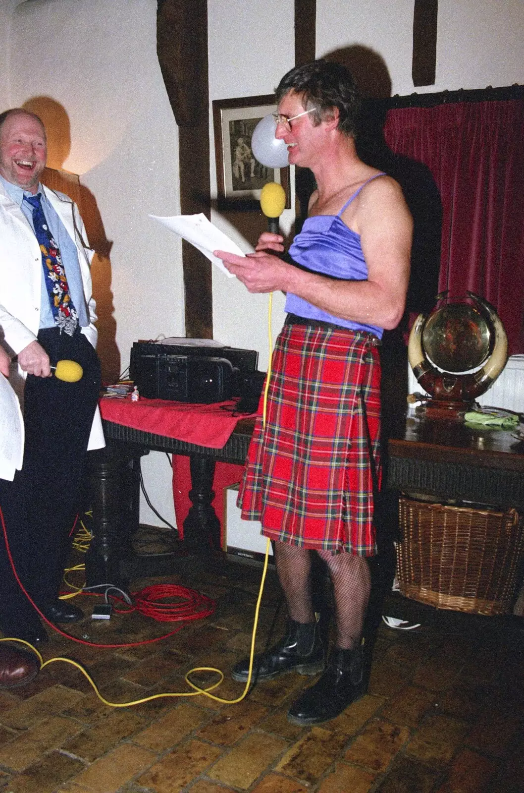 Geoff does some singing, from Geoff's Birthday, Stuston, Suffolk - 18th December 1995