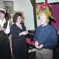 Sue Ogilsby and tinsel-head, Geoff's Birthday, Stuston, Suffolk - 18th December 1995