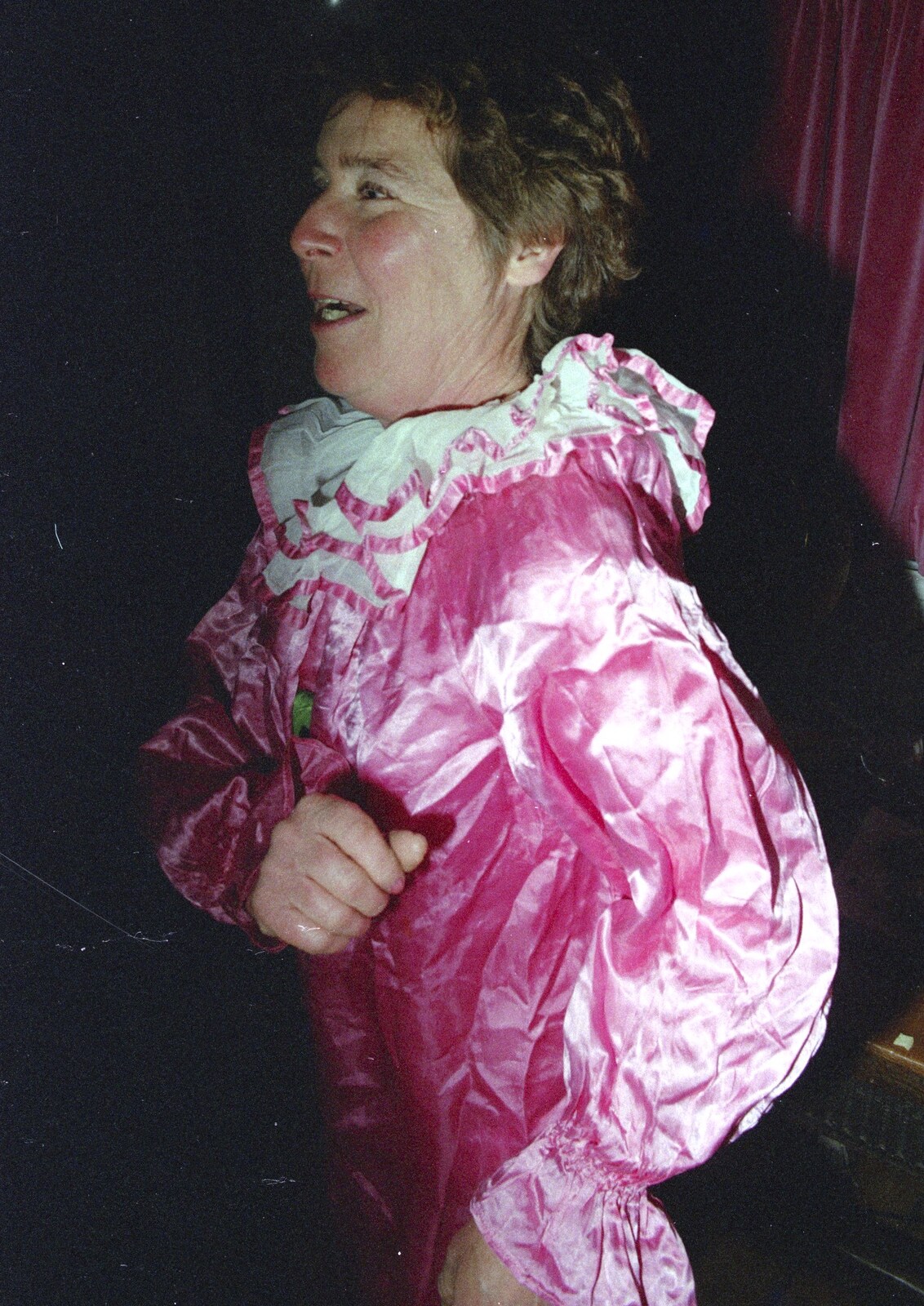 Brenda as a pink Pierrot from Geoff's Birthday, Stuston, Suffolk - 18th December 1995