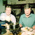 An earlier fondue session, Geoff's Birthday, Stuston, Suffolk - 18th December 1995