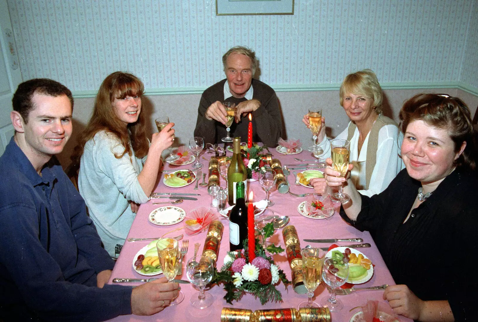 It's Christmas lunch with the Old Man and Katie, from Christmas Up North, Macclesfield, Cheshire - 25th December 1995