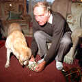The Old Man gives Brandy a present, Christmas Up North, Macclesfield, Cheshire - 25th December 1995