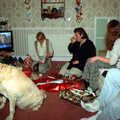 The Queen's on the telly as we unwrap presents, Christmas Up North, Macclesfield, Cheshire - 25th December 1995