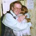 John gives Lorraine a hug, New Year's Eve in the Swan Inn, Brome, Suffolk - 31st December 1995