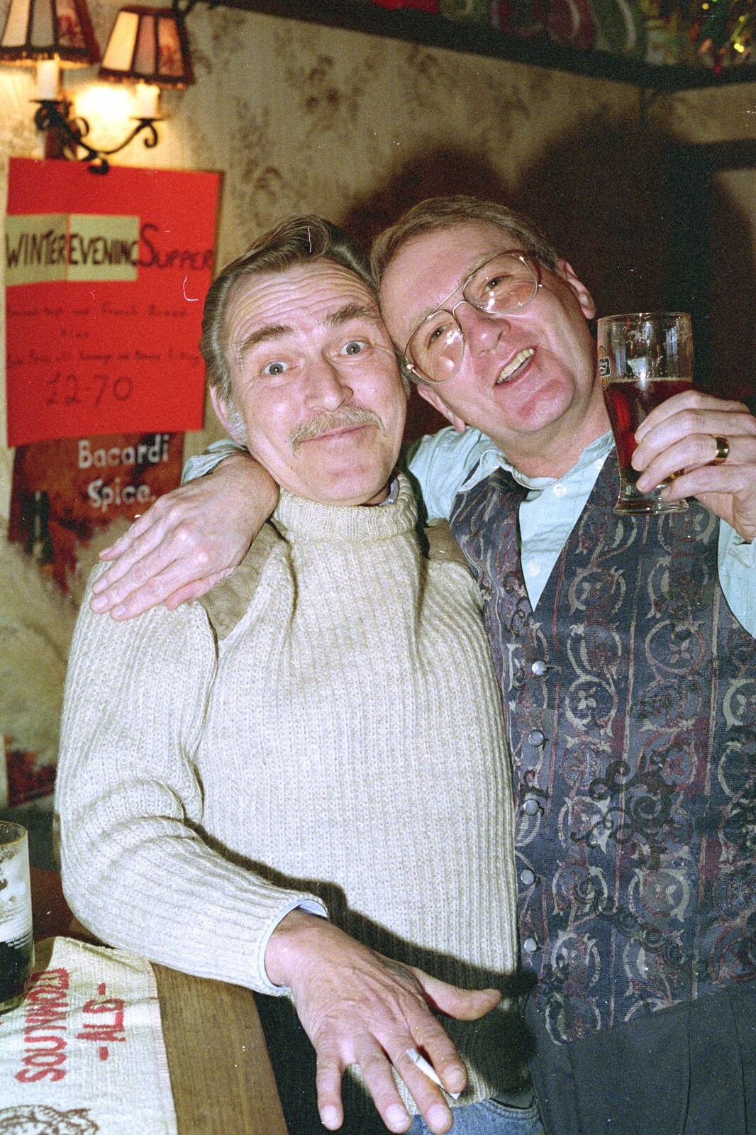 Tony T-Shirt and John Willy from New Year's Eve in the Swan Inn, Brome, Suffolk - 31st December 1995