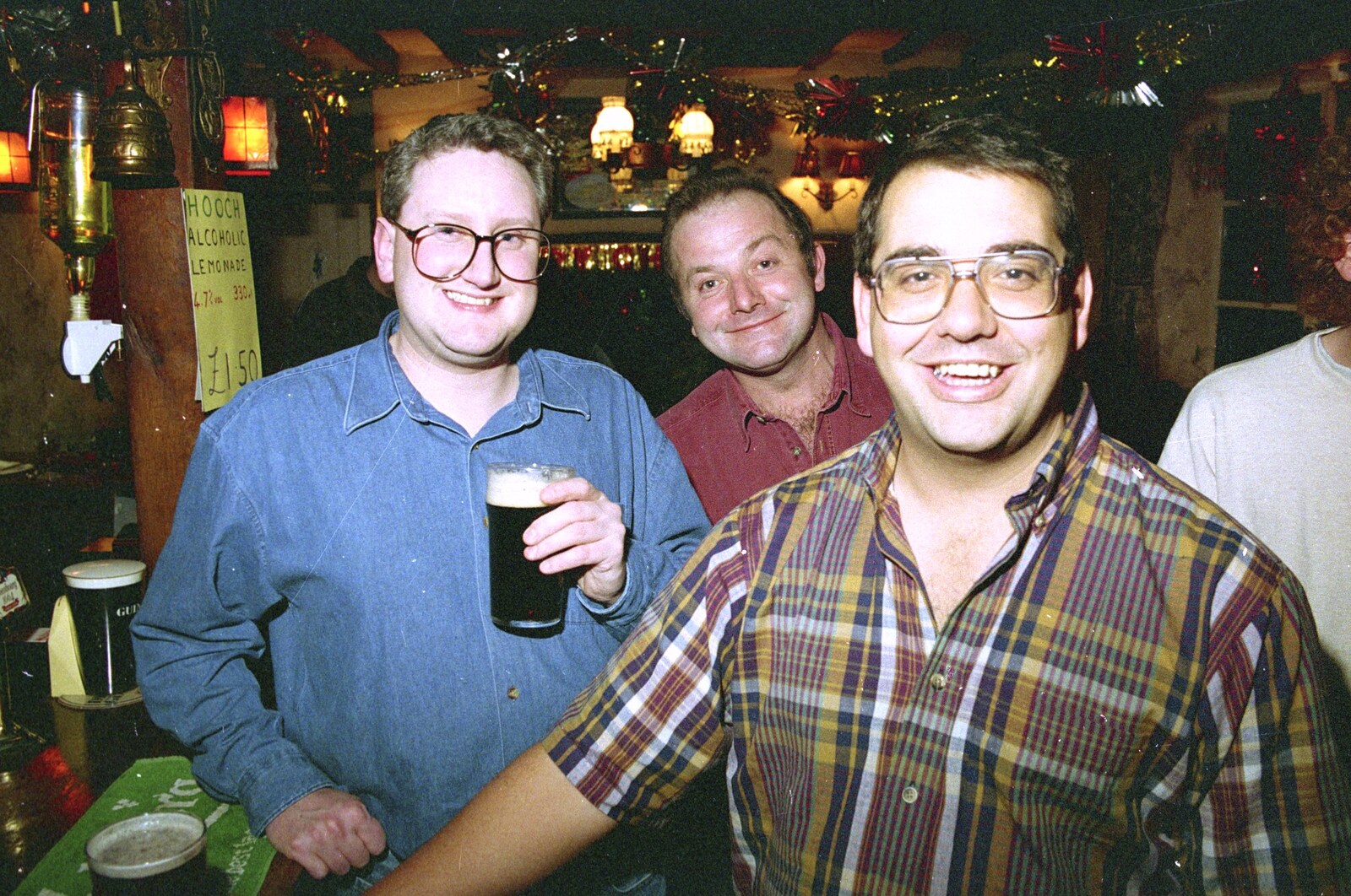 Graham, Ian and Roger from New Year's Eve in the Swan Inn, Brome, Suffolk - 31st December 1995