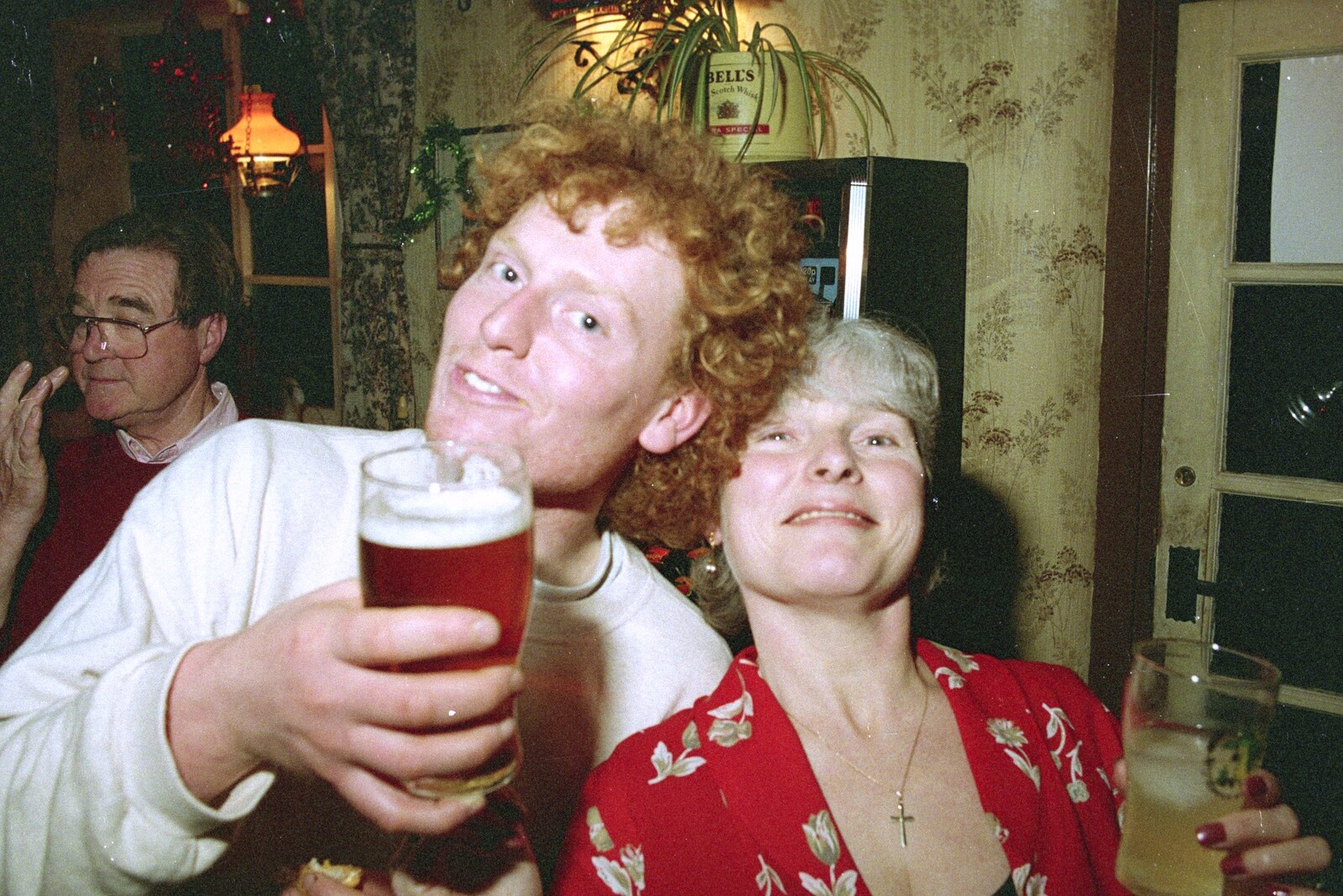 Wavy and Spammy from New Year's Eve in the Swan Inn, Brome, Suffolk - 31st December 1995