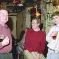 Ian C, Peter Allen and Ninja M, New Year's Eve in the Swan Inn, Brome, Suffolk - 31st December 1995