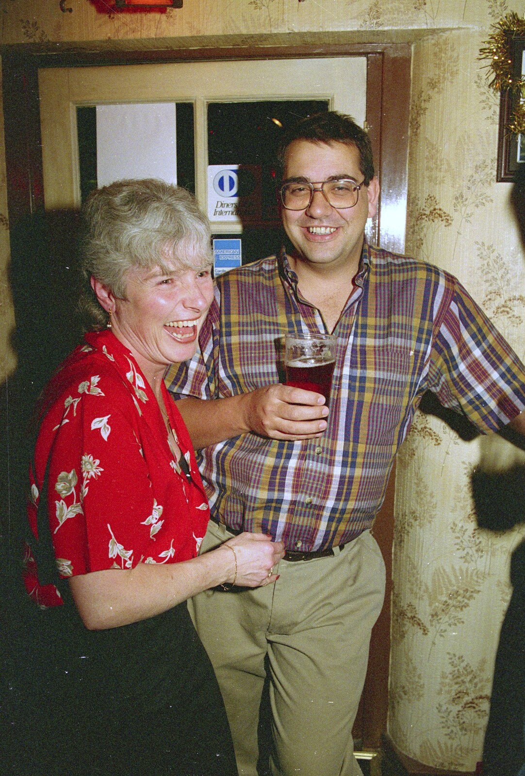 Spam and Roger from New Year's Eve in the Swan Inn, Brome, Suffolk - 31st December 1995