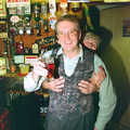 John Willy gets a hug from Spam, New Year's Eve in the Swan Inn, Brome, Suffolk - 31st December 1995