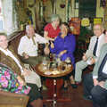 Spammy with a random group, New Year's Eve in the Swan Inn, Brome, Suffolk - 31st December 1995