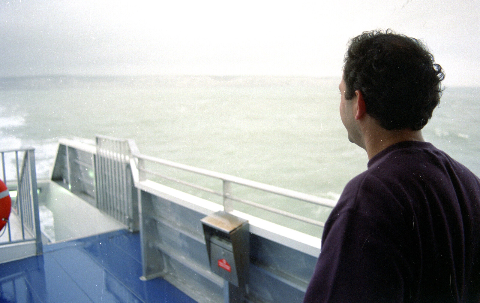 DH looks back towards Dover from The CISU Internet Team, Bedroom Building and Ferries, Suffolk - 16th February 1996